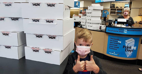 Philip's son Gatsby shipping pretzels during COVID